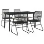 Juego de comedor de jardín 5 piezas ratán PVC negro von , Gartensets - Ref: Foro24-3099217, Preis: 330,69 €, Rabatt: %