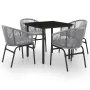 Juego de comedor para jardín 5 piezas ratán sintético gris von , Gartensets - Ref: Foro24-3099234, Preis: 395,45 €, Rabatt: %