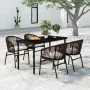 Juego de comedor de jardín 5 piezas con cojines marrón von , Gartensets - Ref: Foro24-3099229, Preis: 547,62 €, Rabatt: %