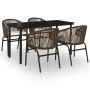 Juego de comedor de jardín 5 piezas con cojines marrón von , Gartensets - Ref: Foro24-3099229, Preis: 547,62 €, Rabatt: %