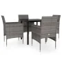 Juego de comedor para jardín 5 piezas con cojines gris y negro by , Garden sets - Ref: Foro24-3099288, Price: 355,93 €, Disco...