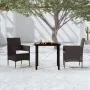 Juego de comedor de jardín 3 piezas con cojines negro de , Conjuntos de jardín - Ref: Foro24-3099281, Precio: 220,01 €, Descu...