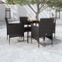 Juego de comedor de jardín 5 piezas con cojines negro by , Garden sets - Ref: Foro24-3099306, Price: 348,14 €, Discount: %