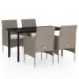 Juego de comedor de jardín 5 piezas con cojines beige y negro von , Gartensets - Ref: Foro24-3099295, Preis: 380,74 €, Rabatt: %