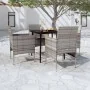 Juego de comedor para jardín 5 piezas con cojines gris y negro de , Conjuntos de jardín - Ref: Foro24-3099312, Precio: 364,55...