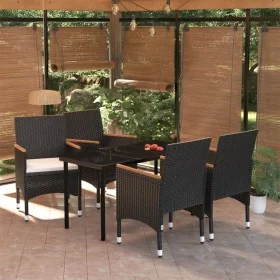 Juego de comedor de jardín 5 piezas con cojines negro by , Garden sets - Ref: Foro24-3099331, Price: 352,91 €, Discount: %