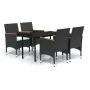 Juego de comedor de jardín 5 piezas con cojines negro de , Conjuntos de jardín - Ref: Foro24-3099331, Precio: 356,01 €, Descu...