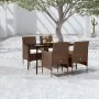 Juego de comedor de jardín 5 piezas con cojines marrón y negro de , Conjuntos de jardín - Ref: Foro24-3099325, Precio: 383,12...