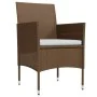 Juego de comedor de jardín 5 piezas con cojines marrón y negro de , Conjuntos de jardín - Ref: Foro24-3099325, Precio: 383,12...