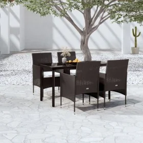 Juego de comedor de jardín 5 piezas con cojines negro von , Gartensets - Ref: Foro24-3099283, Preis: 368,60 €, Rabatt: %