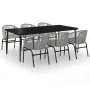 Juego de comedor de jardín 7 piezas ratán sintético gris by , Garden sets - Ref: Foro24-3099255, Price: 716,84 €, Discount: %