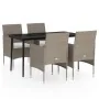 Juego de comedor de jardín 5 piezas con cojines beige y negro de , Conjuntos de jardín - Ref: Foro24-3099319, Precio: 378,31 ...