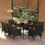 Juego de comedor de jardín 9 piezas con cojines negro by , Garden sets - Ref: Foro24-3099346, Price: 703,63 €, Discount: %