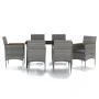 Juego de comedor de jardín 7 piezas con cojines gris y negro von , Gartensets - Ref: Foro24-3099350, Preis: 521,70 €, Rabatt: %