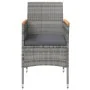 Juego de comedor de jardín 7 piezas con cojines gris y negro von , Gartensets - Ref: Foro24-3099350, Preis: 521,70 €, Rabatt: %
