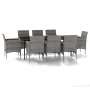 Juego de comedor de jardín 9 piezas gris y negro von , Gartensets - Ref: Foro24-3099352, Preis: 849,02 €, Rabatt: %