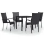 Juego de comedor de jardín 5 piezas negro de , Conjuntos de jardín - Ref: Foro24-3099378, Precio: 301,73 €, Descuento: %