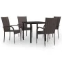 Juego de comedor de jardín 5 piezas marrón y negro by , Garden sets - Ref: Foro24-3099384, Price: 310,41 €, Discount: %