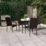 Juego de comedor de jardín 5 piezas con cojines marrón y negro de , Conjuntos de jardín - Ref: Foro24-3099402, Precio: 322,67...