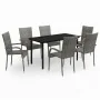Juego de comedor para jardín 7 piezas gris y negro by , Garden sets - Ref: Foro24-3099392, Price: 379,19 €, Discount: %