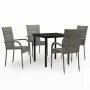 Juego de comedor de jardín 5 piezas gris y negro by , Garden sets - Ref: Foro24-3099390, Price: 276,75 €, Discount: %