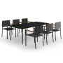 Juego de comedor para jardín 7 piezas negro von , Gartensets - Ref: Foro24-3099423, Preis: 565,94 €, Rabatt: %