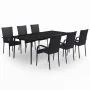 Juego de comedor para jardín 7 piezas negro de , Conjuntos de jardín - Ref: Foro24-3099399, Precio: 530,85 €, Descuento: %