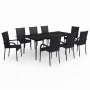 Juego de comedor para jardín 9 piezas negro by , Garden sets - Ref: Foro24-3099400, Price: 635,25 €, Discount: %