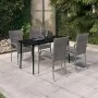 Juego de comedor para jardín 5 piezas con cojines gris y negro de , Conjuntos de jardín - Ref: Foro24-3099409, Precio: 312,00...
