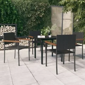 Juego de comedor para jardín 5 piezas negro by , Garden sets - Ref: Foro24-3099414, Price: 295,17 €, Discount: %