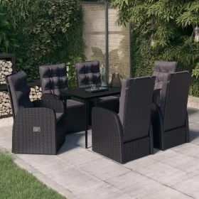 Juego de comedor de jardín 7 piezas con cojines negro von , Gartensets - Ref: Foro24-3099494, Preis: 1,00 €, Rabatt: %