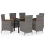 Juego de comedor de jardín 7 piezas con cojines gris by , Garden sets - Ref: Foro24-3099463, Price: 885,19 €, Discount: %