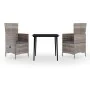 Juego de comedor de jardín 3 piezas con cojines gris von , Gartensets - Ref: Foro24-3099449, Preis: 388,98 €, Rabatt: %