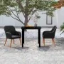Juego de comedor de jardín 3 piezas con cojines negro von , Gartensets - Ref: Foro24-3099505, Preis: 282,17 €, Rabatt: %