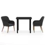Juego de comedor de jardín 3 piezas con cojines negro von , Gartensets - Ref: Foro24-3099505, Preis: 282,17 €, Rabatt: %