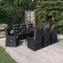Juego de comedor de jardín 9 piezas con cojines negro de , Conjuntos de jardín - Ref: Foro24-3099496, Precio: 1,00 €, Descuen...