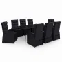 Juego de comedor de jardín 9 piezas con cojines negro de , Conjuntos de jardín - Ref: Foro24-3099496, Precio: 1,00 €, Descuen...