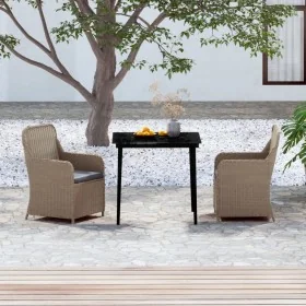 Juego de comedor de jardín 3 piezas con cojines marrón by , Garden sets - Ref: Foro24-3099547, Price: 373,76 €, Discount: %