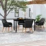 Juego de comedor de jardín 5 piezas con cojines negro de , Conjuntos de jardín - Ref: Foro24-3099507, Precio: 502,50 €, Descu...