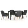 Juego de comedor de jardín 5 piezas con cojines negro de , Conjuntos de jardín - Ref: Foro24-3099507, Precio: 502,50 €, Descu...