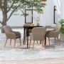 Juego de comedor de jardín 5 piezas con cojines marrón by , Garden sets - Ref: Foro24-3099524, Price: 571,66 €, Discount: %