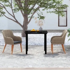 Juego de comedor de jardín 3 piezas con cojines marrón by , Garden sets - Ref: Foro24-3099511, Price: 309,77 €, Discount: %