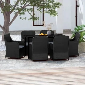 Juego de comedor de jardín 7 piezas con cojines negro by , Garden sets - Ref: Foro24-3099532, Price: 934,71 €, Discount: %