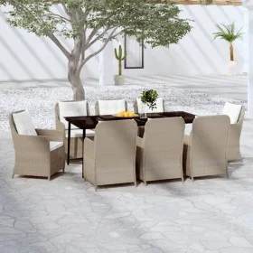Juego de comedor de jardín 9 piezas marrón von , Gartensets - Ref: Foro24-3099570, Preis: 1,00 €, Rabatt: %
