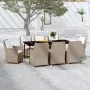 Juego de comedor de jardín 9 piezas marrón by , Garden sets - Ref: Foro24-3099570, Price: 1,00 €, Discount: %