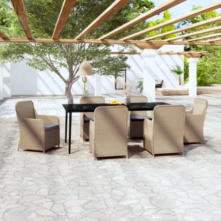 Juego de comedor para jardín 7 piezas con cojines marrón de , Conjuntos de jardín - Ref: Foro24-3099551, Precio: 1,00 €, Desc...