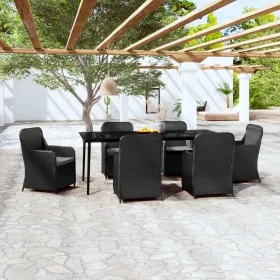 Juego de comedor de jardín 7 piezas con cojines negro von , Gartensets - Ref: Foro24-3099545, Preis: 1,00 €, Rabatt: %