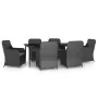 Juego de comedor de jardín 7 piezas con cojines negro by , Garden sets - Ref: Foro24-3099545, Price: 1,00 €, Discount: %