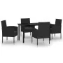 Juego de comedor para jardín 5 piezas negro de , Conjuntos de jardín - Ref: Foro24-3099615, Precio: 368,78 €, Descuento: %