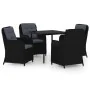 Juego de comedor para jardín 5 piezas negro von , Gartensets - Ref: Foro24-3099572, Preis: 761,44 €, Rabatt: %